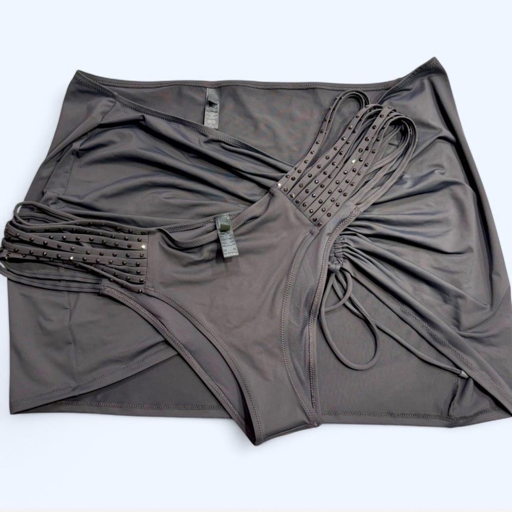skims rhinestone gunmetal swim bottoms and swim skirt nwot size xxxl 3x